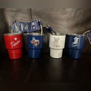 Little Texas Themed 5‎ Ounce Metal Tumblers With Straw-Set Of 4